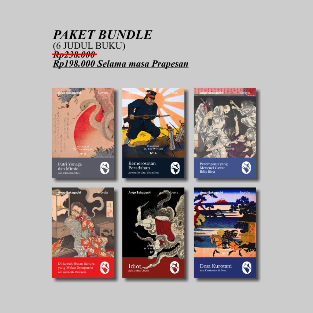 Pre order 6 judul buku Ango Sakaguchi - bundle & satuan - Nyorangan books