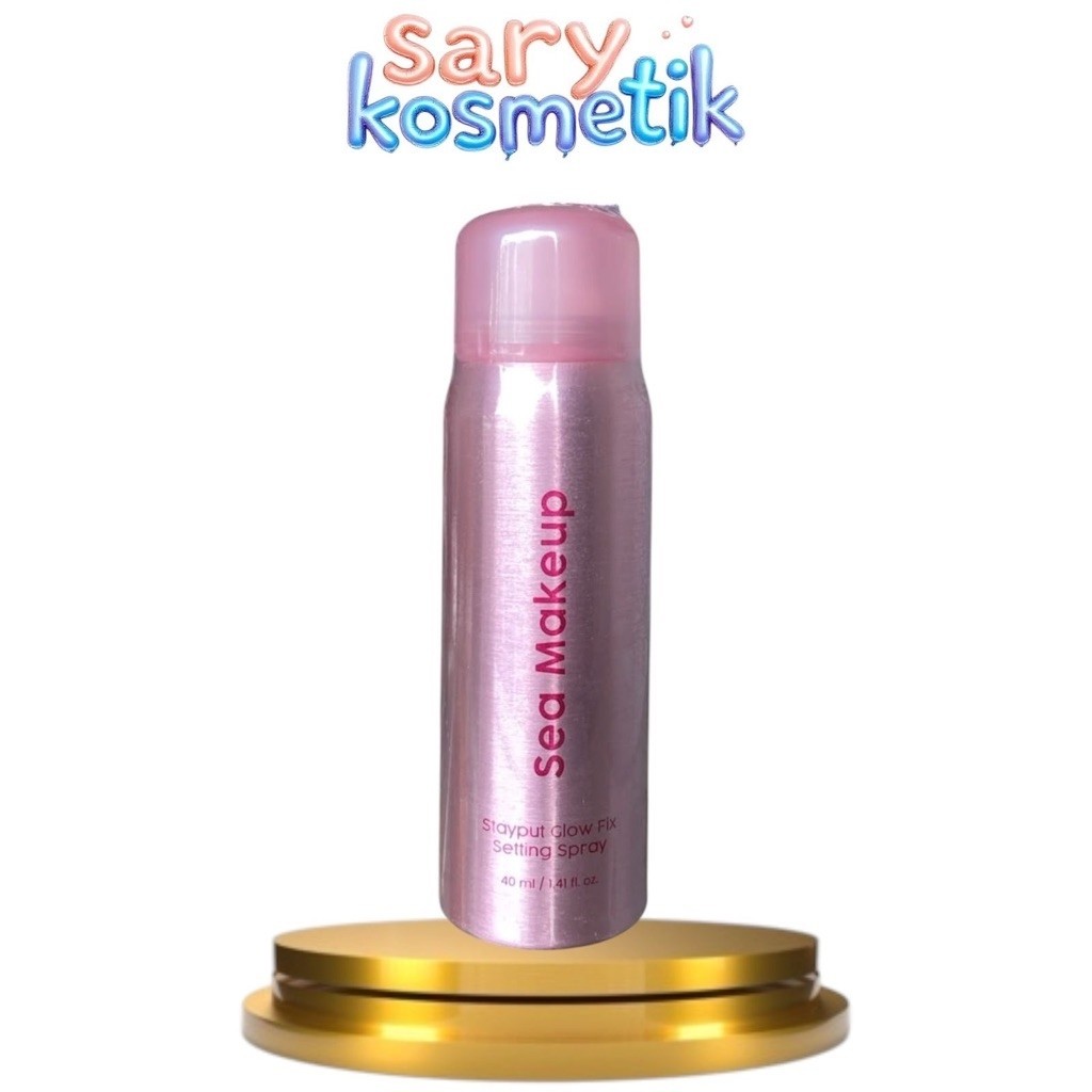 ic.bx} SEA MAKEUP stay put glow fix setting spray 40 ml wajah flawless glowing hasil tahan lama