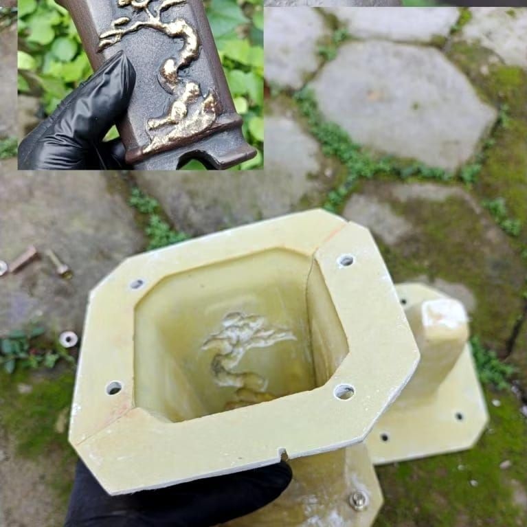 Cetakan Pot Bonsai Mini Cascade Relief Ukuran 8,5cm x 8,5cm x 13cm