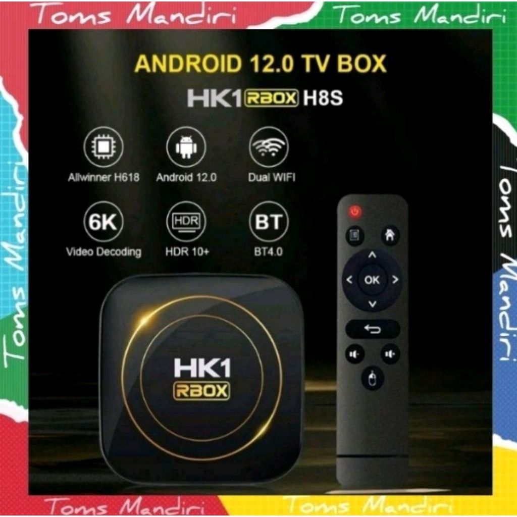 Android TV HK1 RBOX H8S 4GB+32GB | 4GB+64GB Android 12 TV BOX 2,4+5G Wifi Bluetooth 4.0 media player
