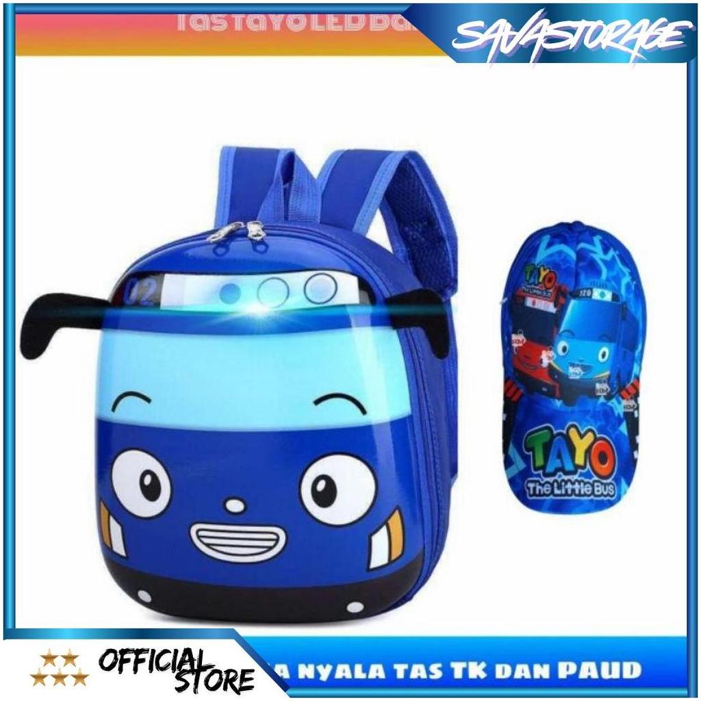 TROLLY TAYO Tas Ransel Sekolah Paud TK Model Bus Tayo Led Bisa Nyala DBS Sale