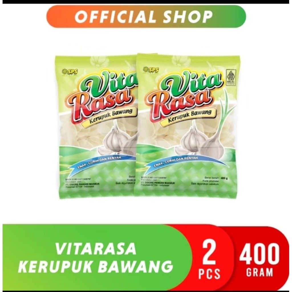 Vita Rasa Kerupuk Bawang Udang Ceriping Pedas 200g 400gr Harga Satuan Vitarasa