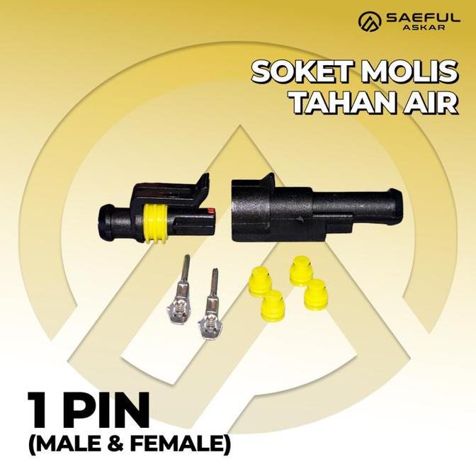 Socket Connector Pin Waterproof | Soket Penyambung Kabel 1 Pin 2 Pin 3 Pin Anti Air