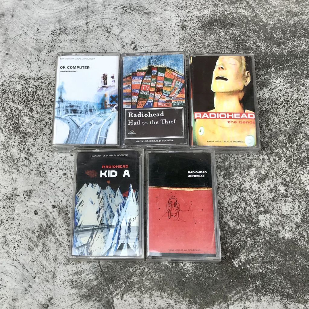 Kaset Radiohead OK Computer Hail to the Thief The Bends Kid A Amnesiac