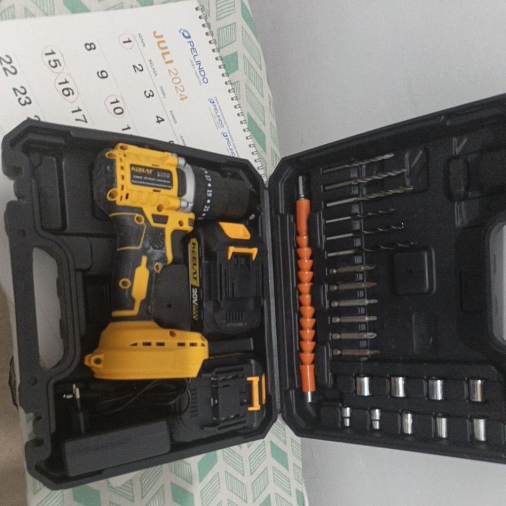 Cordless Drill Impact Drill 18V MDON 18TS Bor Baterai Besi Beton