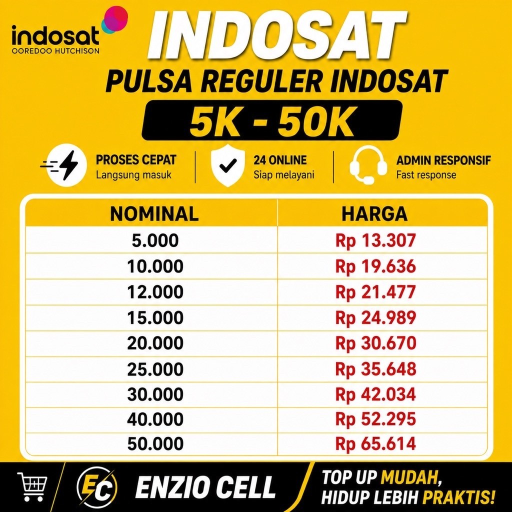PULSA REGULER INDOSAT 5K–50K