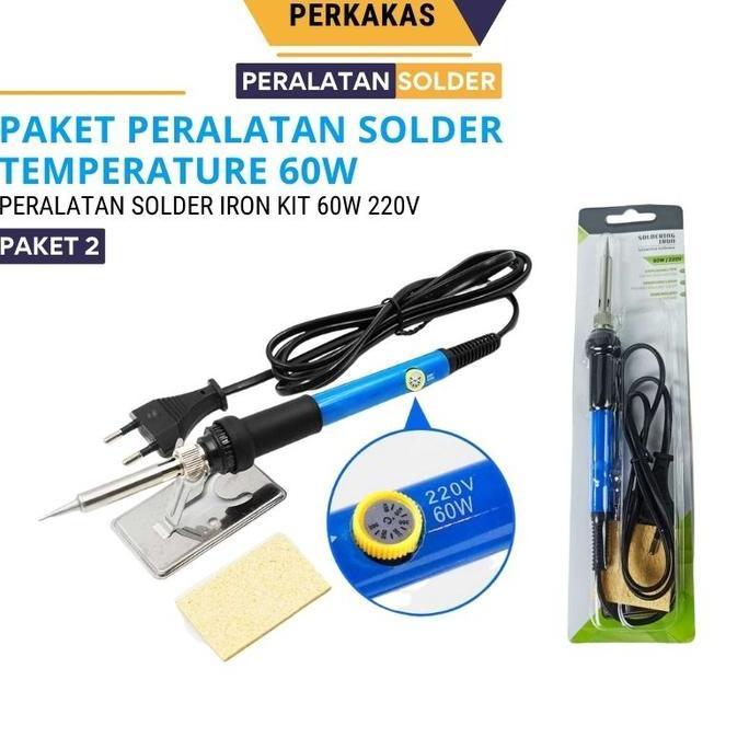 Paket Lengkap Solder Listrik Iron Automatic 60 Watt Dengan 5 Pcs Mata Solder Kecil Dan Suhu Yang Dap