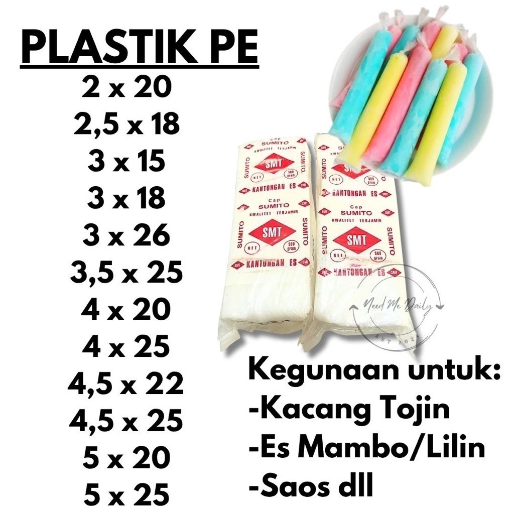 [1Kg|500gr] Plastik PE Kecil | Es Lilin | Es Mambo | Plastik Kacang Tojin | Saos | Es Ganepo | Plast