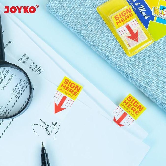 ORI Joyko SIGN HERE Memo Stick Index Notes "Sign Here" Sticker Tanda Tangan Disini IM-35