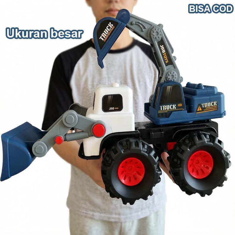 TERLARIS Mainan Anak Mobil Besar Truk Konstruksi Excavator Dump Truck Mainan Bulldozer Traktor Anak 