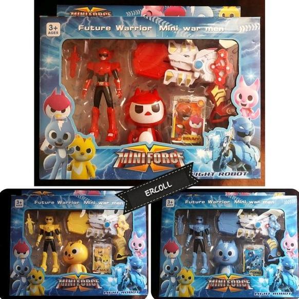 TERLARIS Mainan Robot Mini Force X | Robot Squad Suara Dan Lampu
