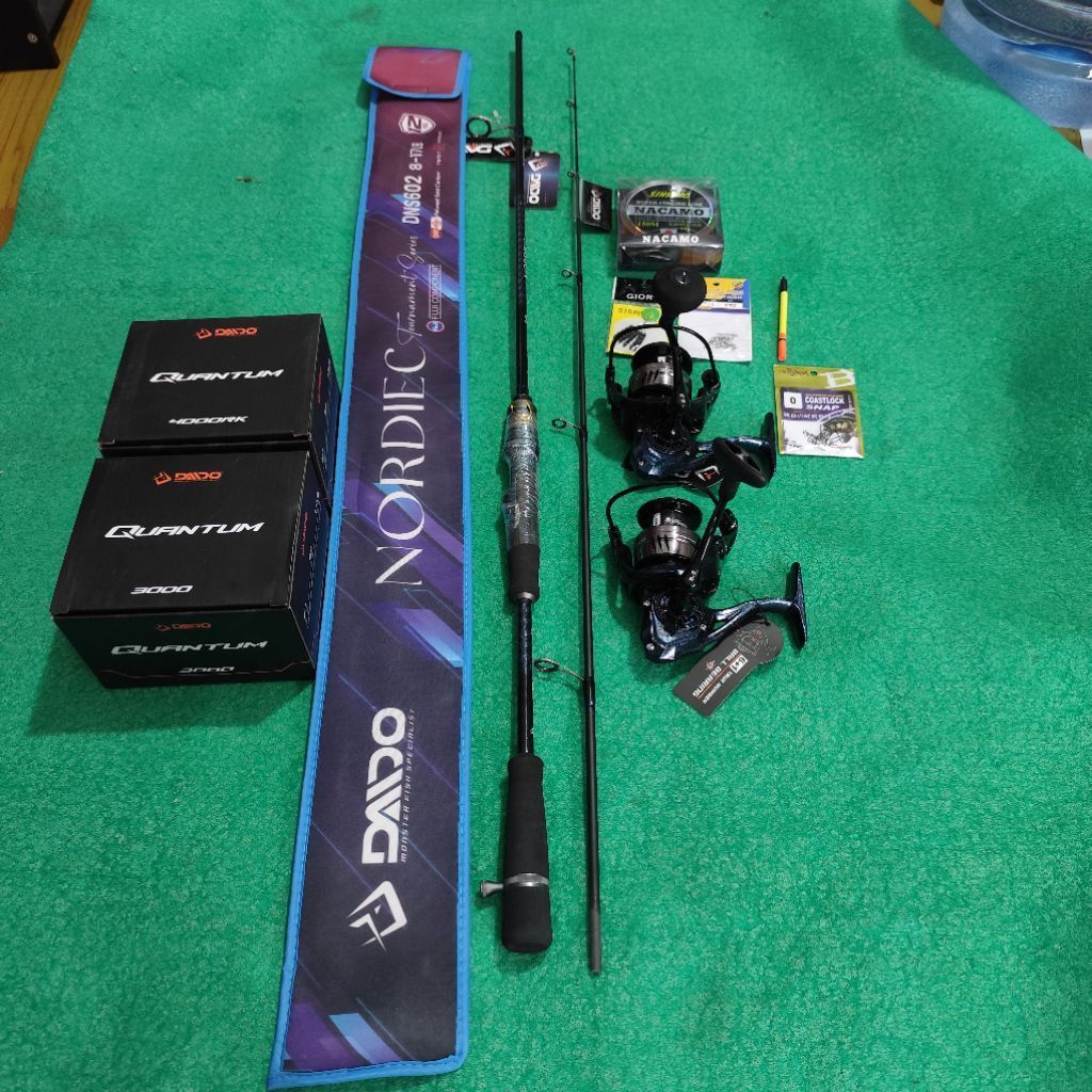Joran pancing full set daido nordiec reel daido quantum power handle