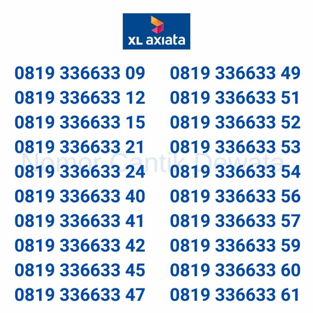 Nomor Cantik Xl Kartu Perdana Xl Nomer Cantik Xl Seri Triple 888 333 xx