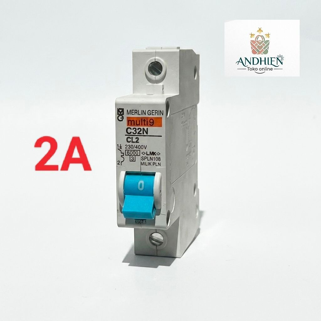 (Bisa COD) 1 Pcs MCB Merlin Gerin Multi 9 C32N Original / PLN - 1 Phase (2A, 4A, 6A) - Toko Online A