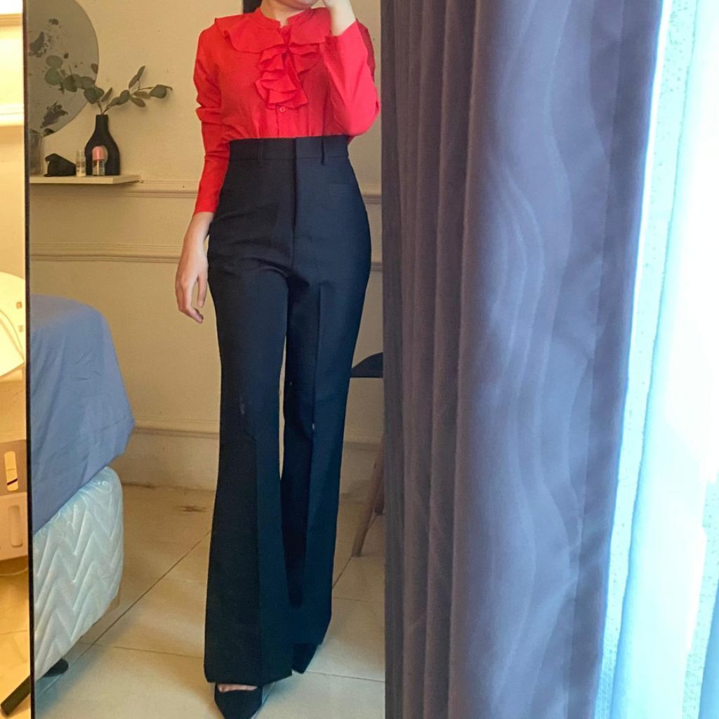 PL blouse ruffle sifon daleman blazer no brand