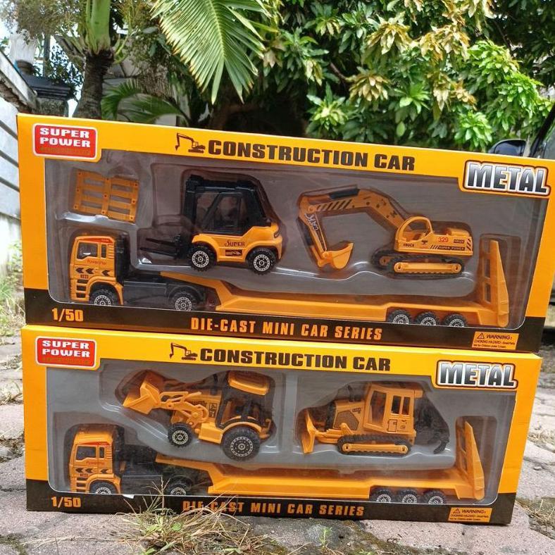 TERLARIS DIECAST Set Construction Alloy F12 /Mainan Miniatur Truck Excavator Forklift /Metal DIECAST