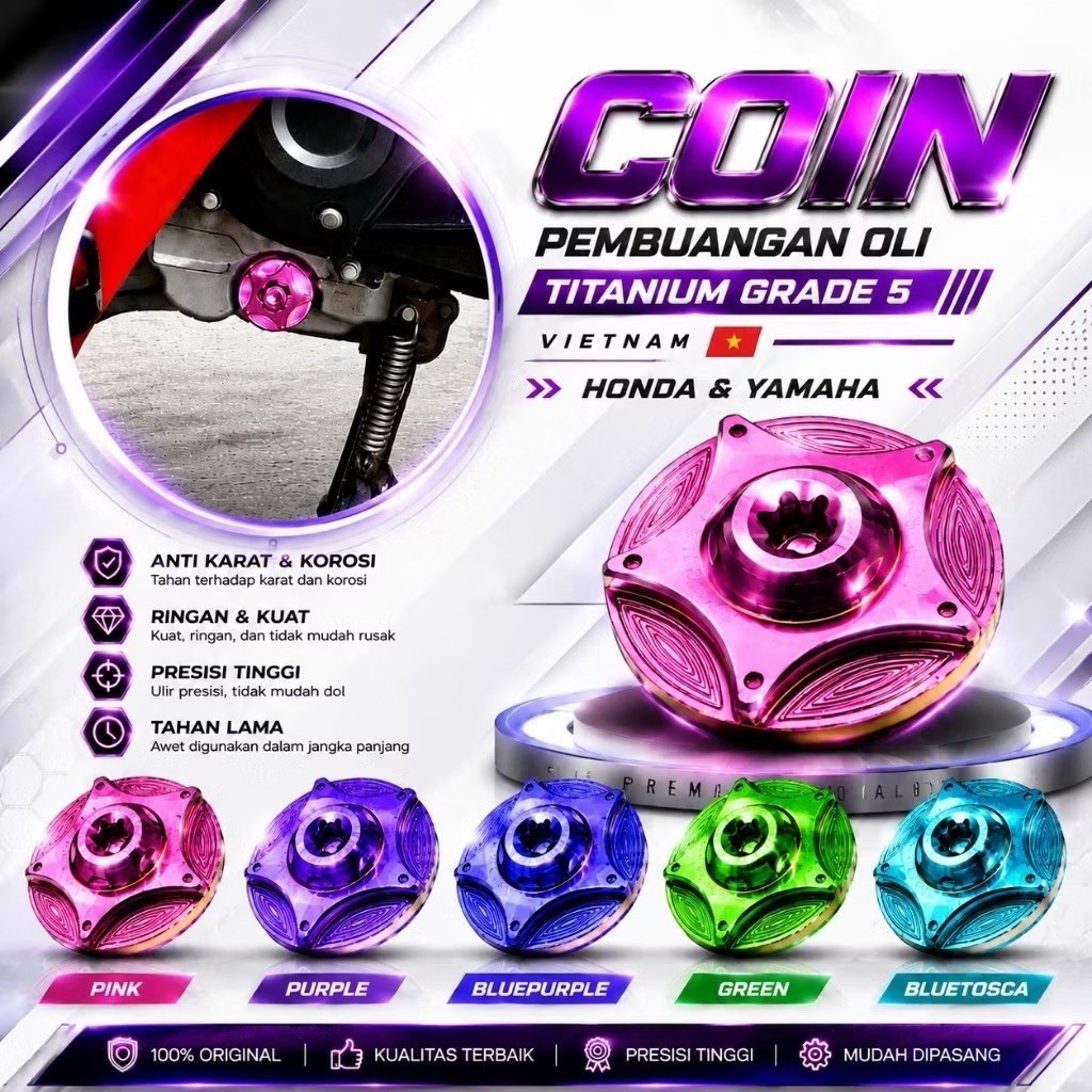 Coin pembuangan oli mesin honda stylo pcx adv