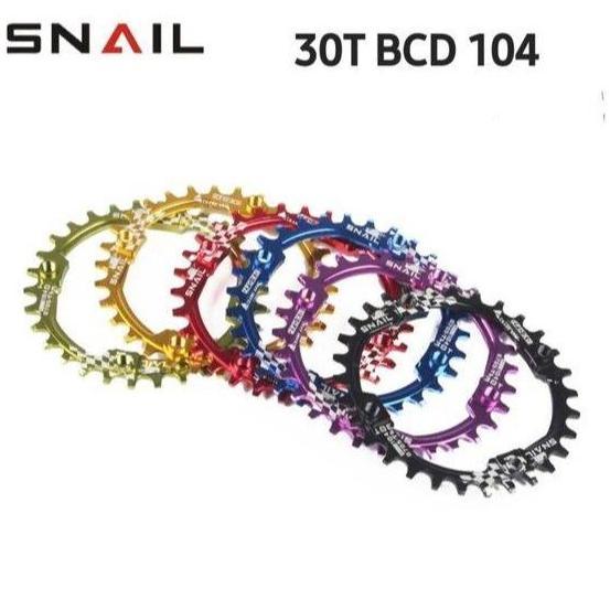Snail Chainring 30T BCD 104 Round Chain ring Crank Sepeda narrow Wide