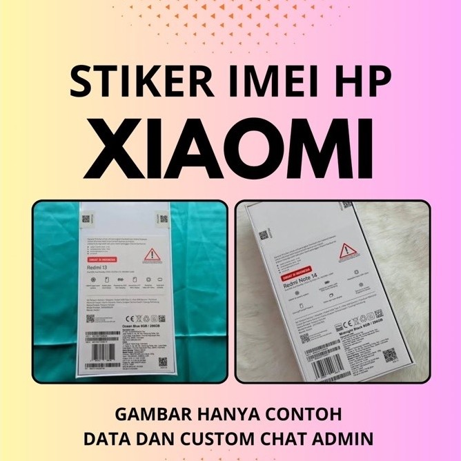 Stiker IMEI HP Xiaomi Redmi custom Label IMEI Ponsel