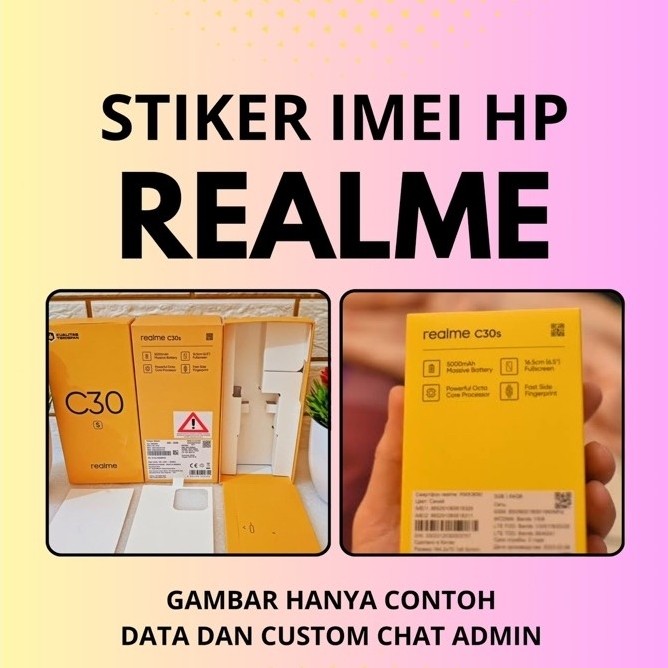 Stiker IMEI HP Realme label nomor IMEI untuk Kotak Realme