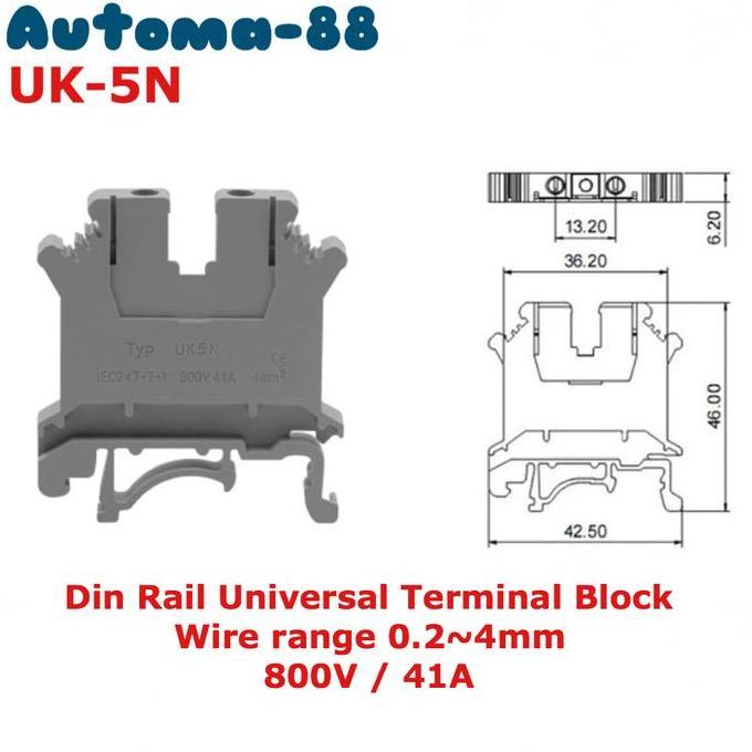 FEED-THROUGH TERMINAL BLOCK UK5 UK5N UK-5 UK-5N BUKAN PHOENIX CONTACT AUTO