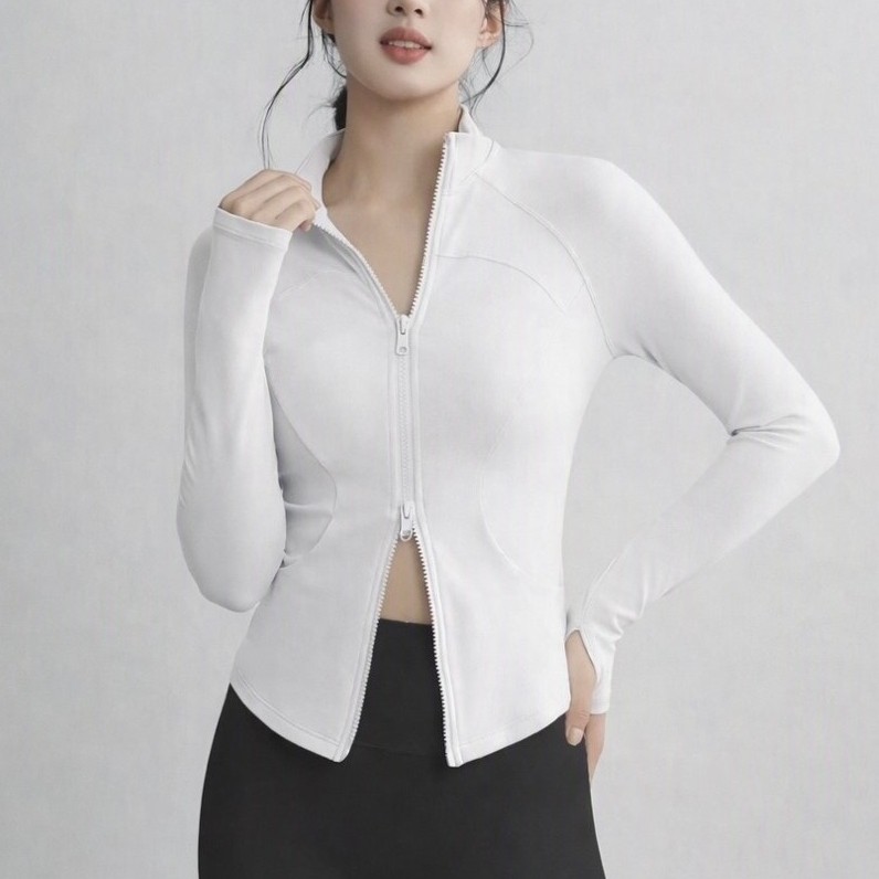 double zipper active jacket