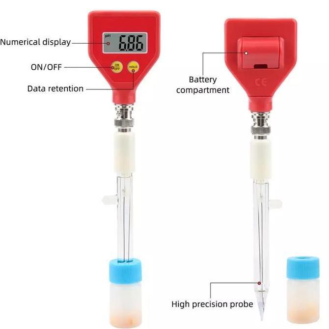 Ready PH-98108 pH Meter Digital Dengan Probe Kaca Sharp Glass Electrode Cocok Untuk Makanan Keju Sus