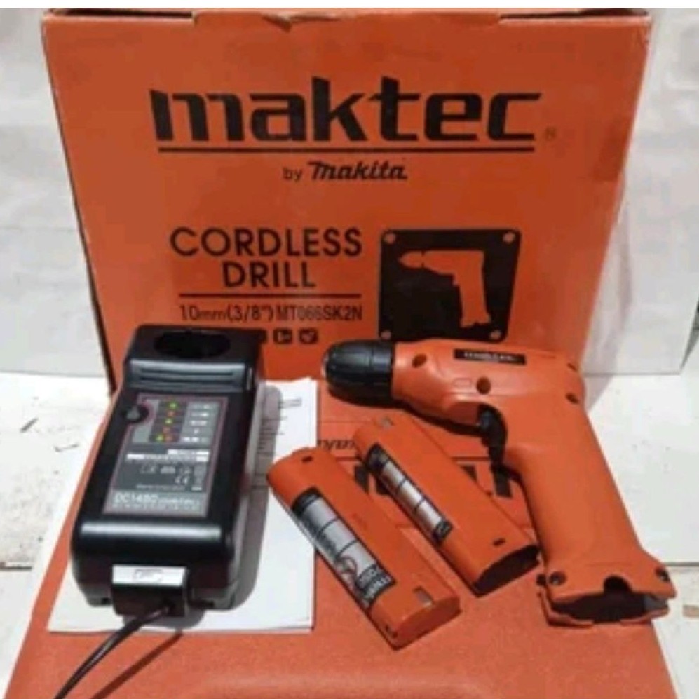 Mesin Bor Baterai  MT066 Cordless Drill Maktec MT 066 SK2