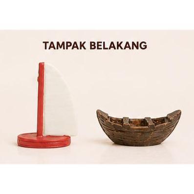 Miniatur Perahu Resin Dekorasi Meja & Terrarium | Perahu Kayu dan Perahu Layar Mini untuk Diorama Ko