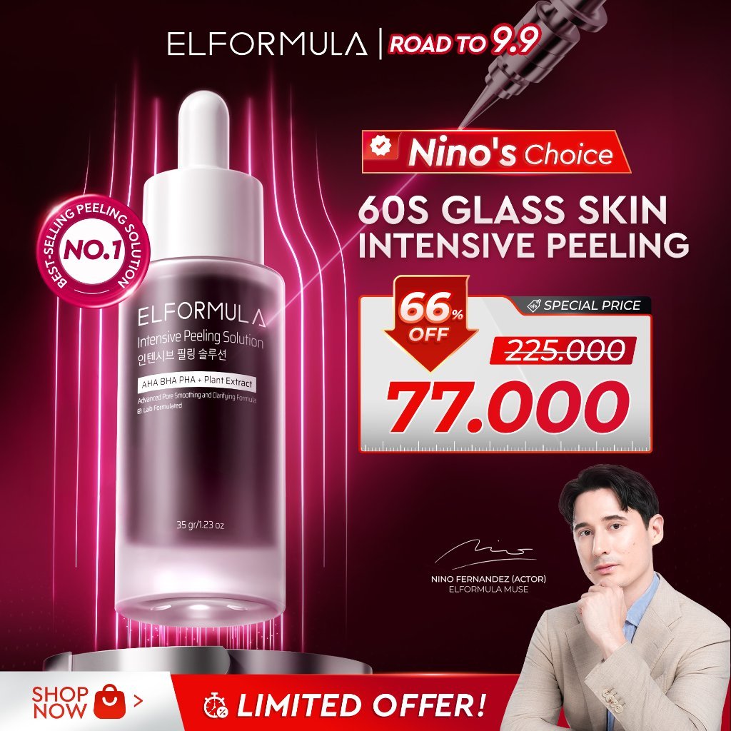 [TURUN ] ELFORMULA Intensive Peeling Solution 35 gr - Peeling Serum Dark Spot Glass Skin Eksfoliasi 
