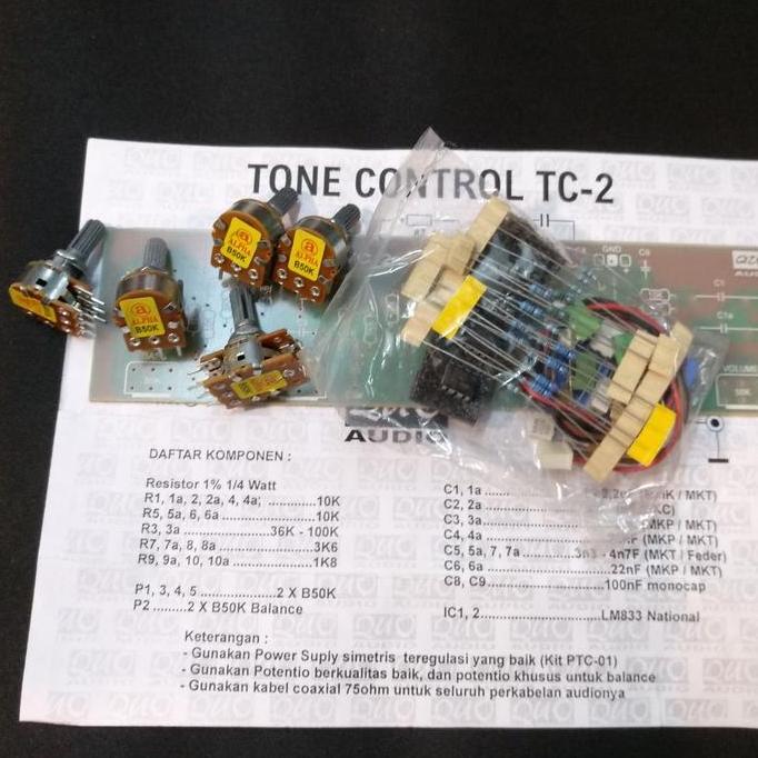 KIT TONE CONTROL TC2 TC 2 SDH BERIKUT 5 BH POT MERK ALPHA ORIGINAL PJP79