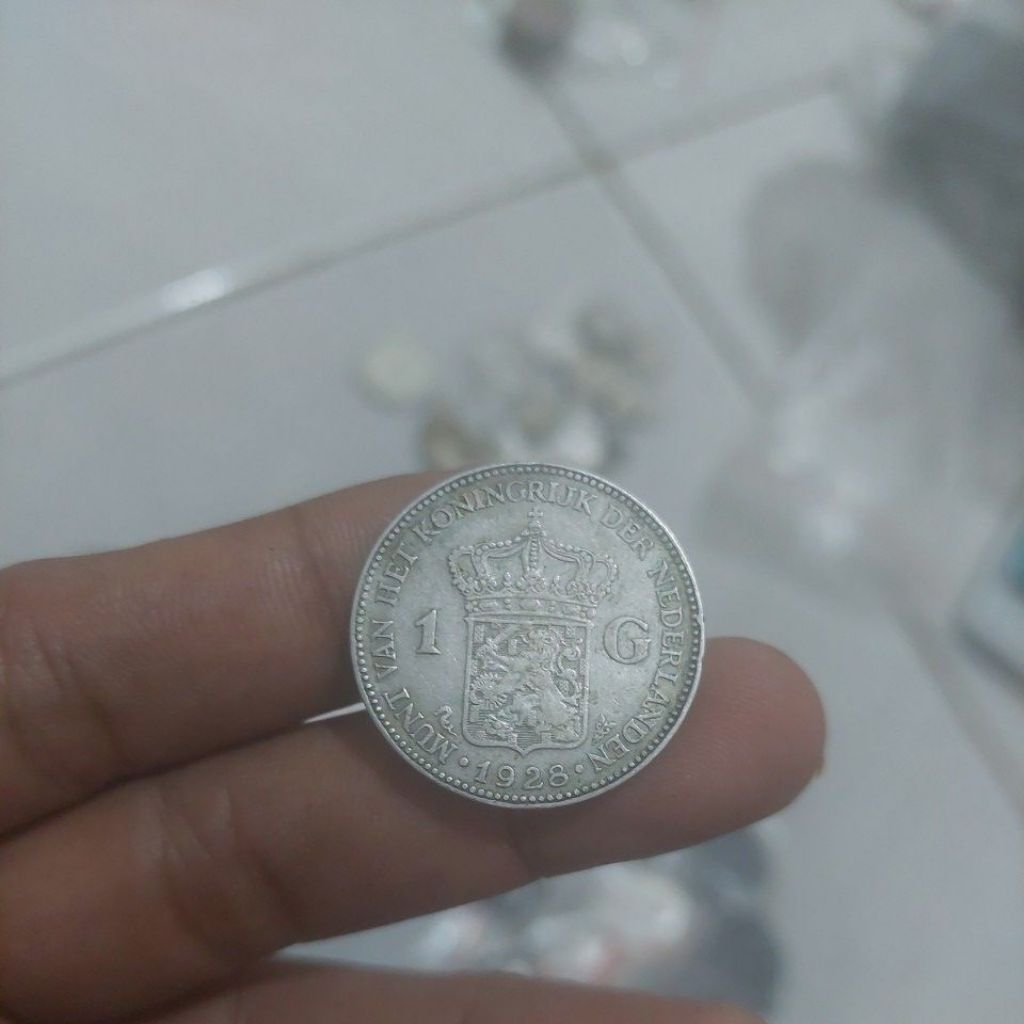 koin perak 1 gulden 1928 asli.
