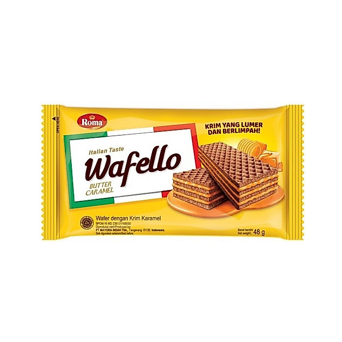 Wafer Wafello 48gr 1renteng isi 10 pcs @48 Gr Eceran 2000