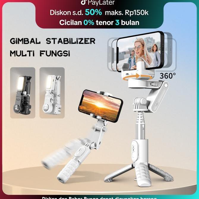 TNW-Q18 Gimbal Stabilizer Handphone Gimbal Hp Stabilizer Tongsis Hp Bluetooth Tripod
