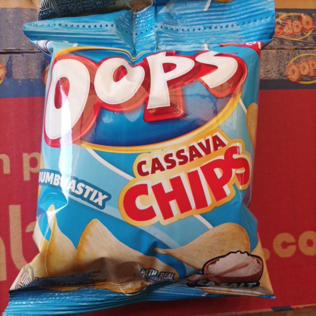 Oops Cassava Chips Rasa Sea Salt 1 Renceng