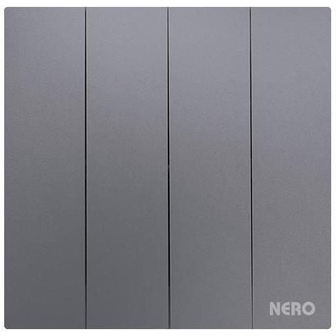 Nero Saklar 4 Gang Hotel - Saklar Hotel 4 Gang Nero Vega Grey Q3L1642-Gr