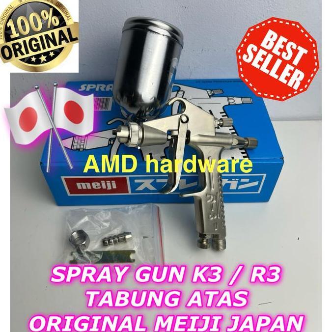 Original Meiji Spray Gun R3 K3 Spet Mini Semprotan Cat Kompresor 0.6Mm