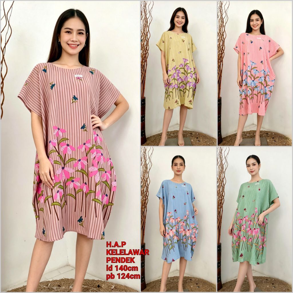 Daster Hap Kelelawar Pendek Ld 140cm Panjang 110cm