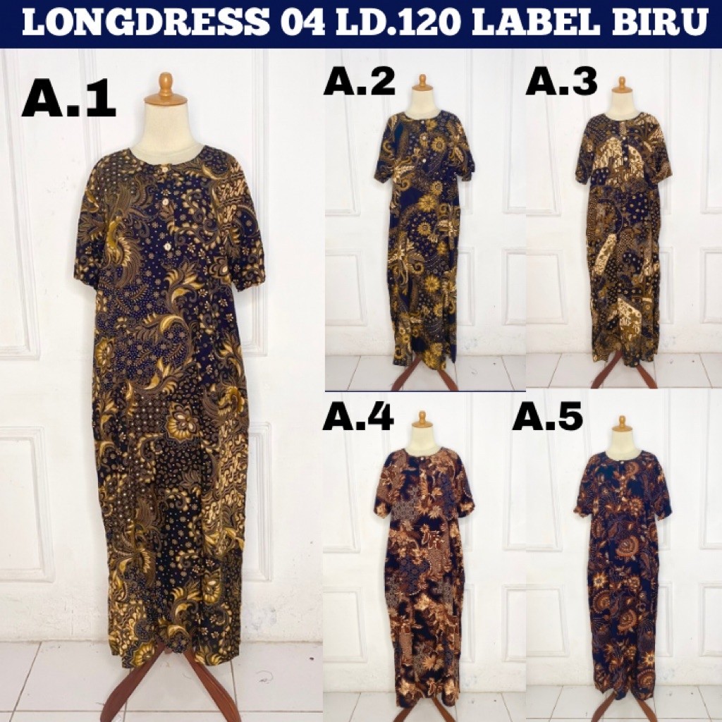 Longdress Kencana Ungu Lengan Pendek | Label Biru | LD 120 | Kencana Ungu Asli