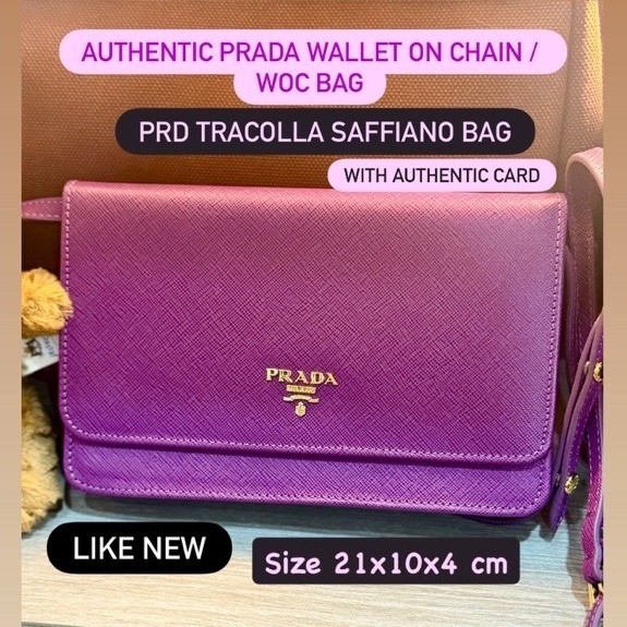 Authentic Prada WOC saffiano | prd sling bag woc tracolla | authentic prada vintage | woc bag saffia