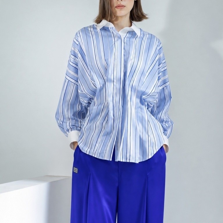 Artkea Stripes Top in Blue and White
