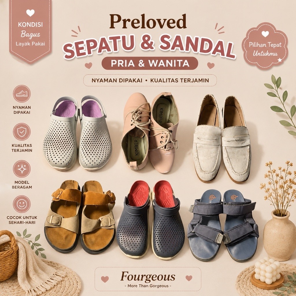 Preloved Sepatu Sandal Crocssss Literide Pamoleee Donatelo0oo Kimberr Wanita Pria Good Condition