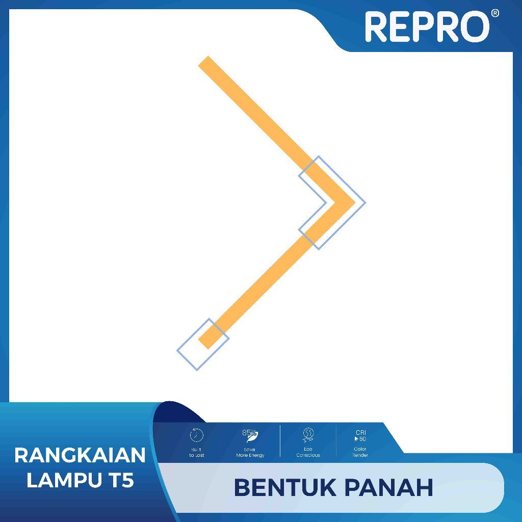 REPRO Rangkaian T5 LED Panah All in Connector Lampu Adaptor Kabel