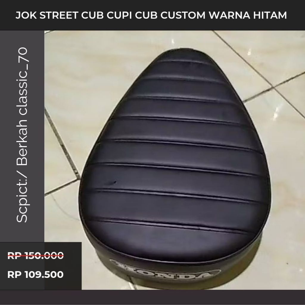 Promo Jok street cub cupi cub custom warna hitam