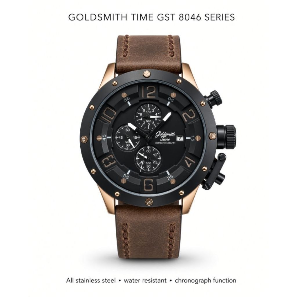 jam pria Goldsmith time chronograph gst 8046