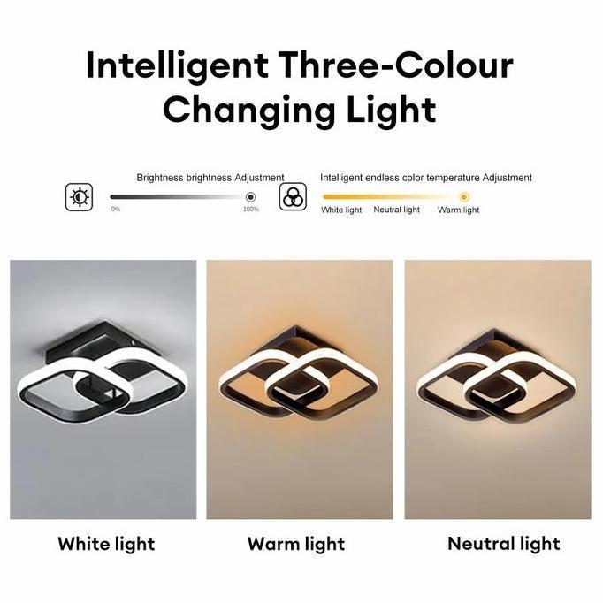 [CUCI GUDANG] Lampu Plafon Minimalis Modern Lorong Lampu Gantung Hias Ring 24W 3 Warna Ruang Tamu Ka