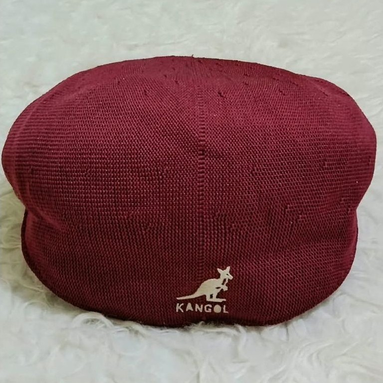 Flat Cap KANGOL Tropic 504 Ventair warna Burgundy