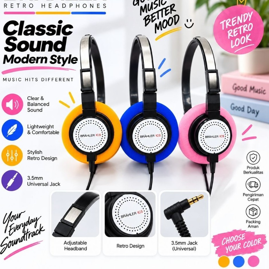 vintage headphone brahler ics super beautiful retro headphone