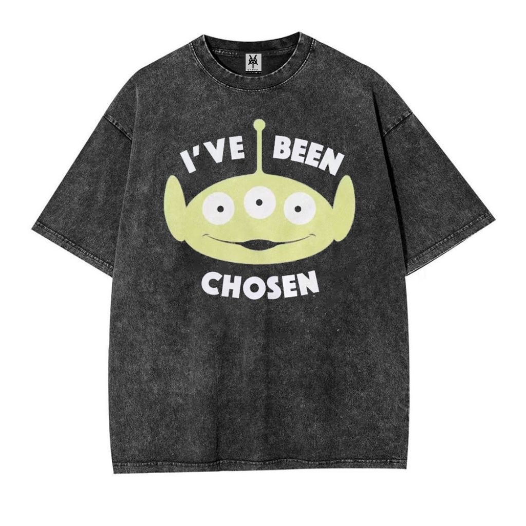 Pattern Merch Kaos Oversize Stone Black Washed Toy Story Claw Alien Ive Been Chosen Vintage Unisex G