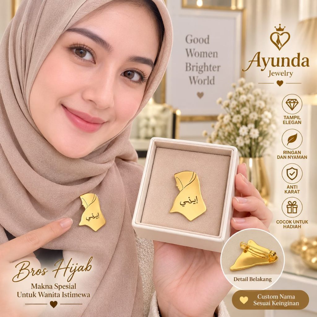 Bros Nama custom bros titanium wanita font arabic